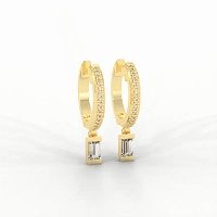 Earring Drop Huggies with Natural Diamonds 0.40cts Total Weight