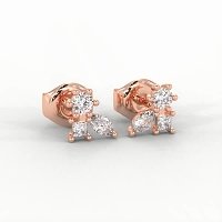 Earring Studs with Natural Diamonds 0.70cts Total Weight