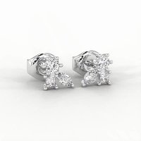 Earring Studs with Natural Diamonds 0.70cts Total Weight