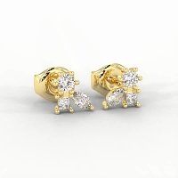 Earring Studs with Natural Diamonds 0.70cts Total Weight