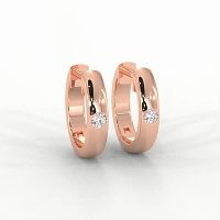 Earring Huggies with Rub Over Natural Diamonds 0.06cts Total Weight