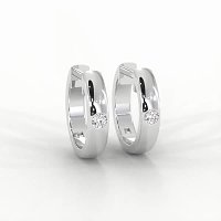 Earring Huggies with Rub Over Natural Diamonds 0.06cts Total Weight