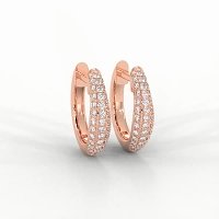 Earring Huggies with Natural Diamonds 0.20cts Total Weight