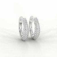 Earring Huggies with Natural Diamonds 0.20cts Total Weight