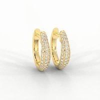 Earring Huggies with Natural Diamonds 0.20cts Total Weight