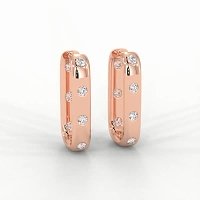 Earring Huggies with Rub Over Natural Diamonds 0.42cts Total Weight