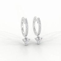 Earring Huggies with Round Natural Diamonds 0.25cts Total Weight