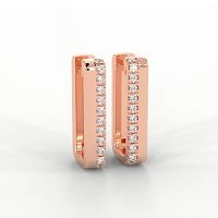 Earring Huggies with Natural Diamonds 0.70cts Total Weight