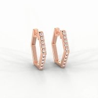 Earring Huggies with Natural Diamonds 0.18cts Total Weight