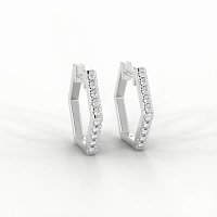 Earring Huggies with Natural Diamonds 0.18cts Total Weight
