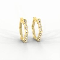 Earring Huggies with Natural Diamonds 0.18cts Total Weight