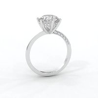 Ariel 6 Claws with half Swirled Diamonds on Band
