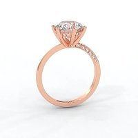Ariel 6 Claws with half Swirled Diamonds on Band