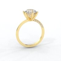 Ariel 6 Claws with half Swirled Diamonds on Band
