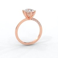 Ariel 6 Claws with half Swirled Diamonds on Band