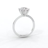 Ariel 6 Claws with half Swirled Diamonds on Band