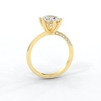 Ariel 6 Claws with half Swirled Diamonds on Band