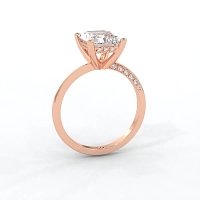 Ariel 4 Claws with half Swirled Diamonds on Band