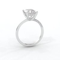 Ariel 4 Claws with half Swirled Diamonds on Band