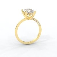 Ariel 4 Claws with half Swirled Diamonds on Band