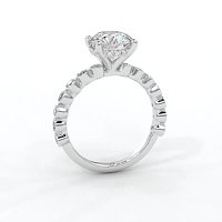 Cara 4 Claws with Oval and Round Diamonds on Band