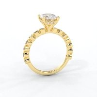Cara 4 Claws with Oval and Round Diamonds on Band