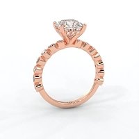 Cara 4 Claws with Oval and Round Diamonds on Band