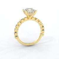 Cara 4 Claws with Oval and Round Diamonds on Band
