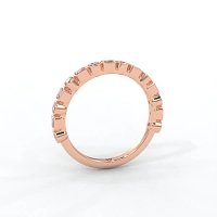 Cara Wedding Ring with Emerald and Round Diamonds on Band