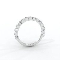 Cara Wedding Ring with Emerald and Round Diamonds on Band