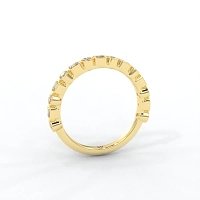 Cara Wedding Ring with Emerald and Round Diamonds on Band