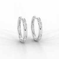 Earring Huggies with Total 0.18cts Lab-Grown Round Diamonds