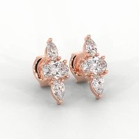 Trilogy Claw Set Earrings with Lab-grown Diamonds
