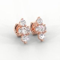 Trilogy Claw Set Earrings with Lab-grown Diamonds