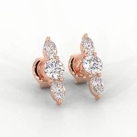 Trilogy Claw Set Earrings with Lab-grown Diamonds
