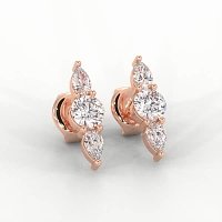 Trilogy Claw Set Earrings with Lab-grown Diamonds