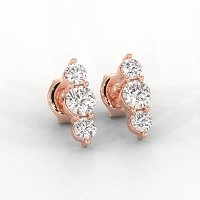Trilogy Claw Set Earrings with Lab-grown Diamonds
