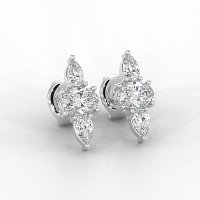Trilogy Claw Set Earrings with Lab-grown Diamonds