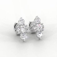 Trilogy Claw Set Earrings with Lab-grown Diamonds