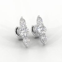 Trilogy Claw Set Earrings with Lab-grown Diamonds