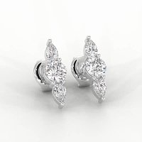 Trilogy Claw Set Earrings with Lab-grown Diamonds