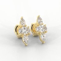 Trilogy Claw Set Earrings with Lab-grown Diamonds
