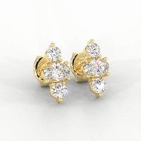 Trilogy Claw Set Earrings with Lab-grown Diamonds