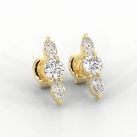 Trilogy Claw Set Earrings with Lab-grown Diamonds