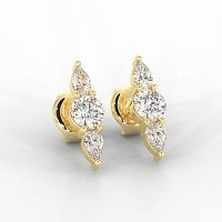 Trilogy Claw Set Earrings with Lab-grown Diamonds