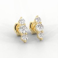Trilogy Claw Set Earrings with Lab-grown Diamonds