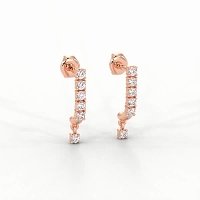 Drop Earrings with Claw Set Total 0.18cts Lab-grown Round Diamonds