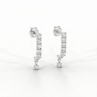 Drop Earrings with Claw Set Total 0.18cts Lab-grown Round Diamonds
