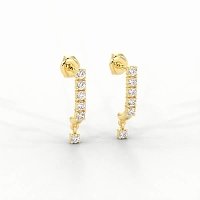 Drop Earrings with Claw Set Total 0.18cts Lab-grown Round Diamonds