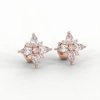 Stud Earrings with Total 2.00cts Lab-grown Diamonds